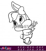 Lola Bunny Holding Flower Cartoon Character SVG