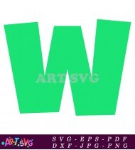 Green Letter W White Background Printable SVG