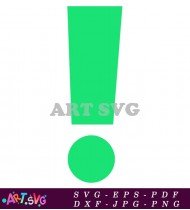 Green Exclamation Mark White Background Printable SVG