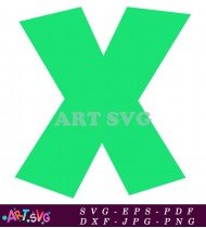 Simple Green X Clipart Vector Graphic SVG