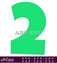 Green Number 2 Clipart Design Graphic SVG