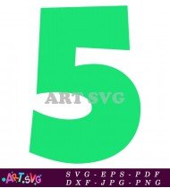 Green Number 5 Clipart Design Graphic SVG