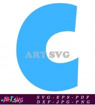 Blue Letter C Clip Art Transparent Background SVG