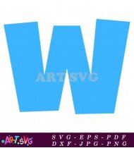 Blue Letter W Alphabet Printable for Children SVG