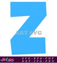 Blue Letter Z Preschool Alphabet Printable SVG