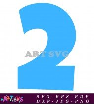 Blue Number Two Isolated on White Background SVG