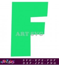 Bold Green Letter F Clip Art Free SVG