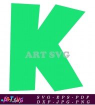 Simple Bold Green Letter K Illustration SVG