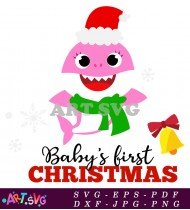 Baby Shark Christmas Holiday Baby's First Christmas SVG