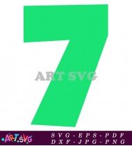 Green Number Seven Christmas Clipart SVG