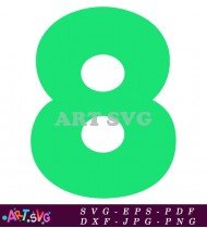 Green Number Eight Christmas Clipart SVG