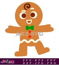 Gingerbread Man Christmas Clipart SVG