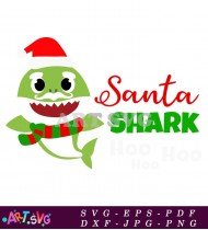 Baby Shark Santa Shark Clipart SVG