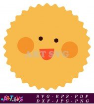 Yellow Smiling Sun Clipart Vector Illustration SVG