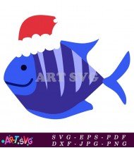 Christmas Fish Clipart Image Vector Illustration SVG