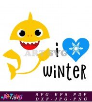 Baby Shark Christmas I Love Winter Design SVG