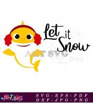 Baby Shark Let It Snow Christmas Greeting SVG 1