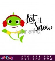 Baby Shark Let It Snow Christmas Greeting SVG 3