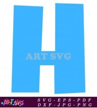 Blue Letter H Alphabet Printable Clip Art SVG