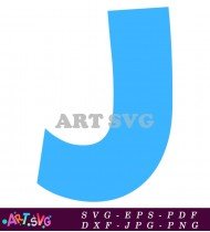 Blue Letter J Alphabet Printable For Kids SVG