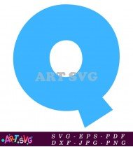 Blue Letter Q Alphabet Printable Clip Art SVG