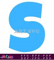 Blue Letter S Alphabet Printable Clip Art SVG