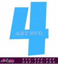 Bold Number Four Graphic SVG