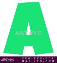 Green Letter A Alphabet Clipart SVG