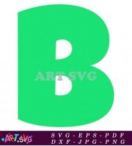 Green Letter B Alphabet Clipart SVG