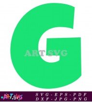 Green Letter G Alphabet Clipart SVG