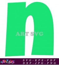 Green Letter N Alphabet Clipart SVG