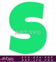 Green Capital Letter S Printable Template SVG