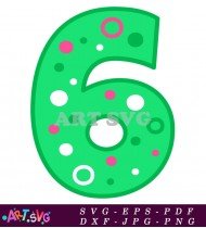 Colorful Number Six Birthday Party Decoration SVG