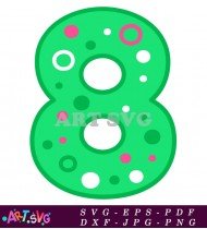 Printable Green Number Eight For Birthday SVG