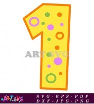 Number One With Dots Party Supply SVG