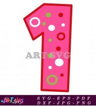 Number One Birthday Cake Decorations SVG