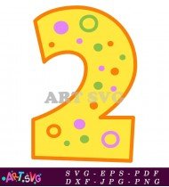 Printable Number Two Party Supply SVG