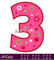 Number Three Birthday Party Decoration SVG