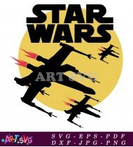 Star Wars X-Wing Fighter Yellow Sun SVG