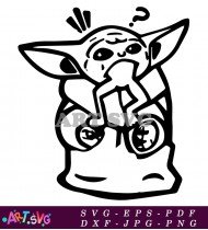 Baby Yoda Design Vector Illustration Graphic SVG