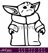 Cute Baby Yoda Vector Illustration Design Free SVG