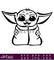 Baby Yoda Character Vector Illustration Download SVG 2