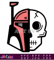 Mandalorian Skull with Boba Fett Helmet Design SVG