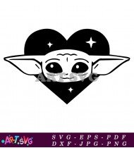 Cute Baby Yoda SVG Cut File Design 1