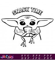 Baby Yoda Snack Time SVG Cut File