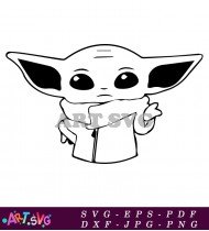 Funny Baby Yoda Graphic For T-Shirt Design SVG