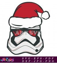 Stormtrooper With Santa Hat For Christmas SVG