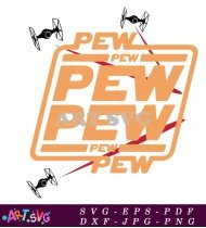 Pew Pew Star Wars Mandalorian Fun Sticker SVG 1