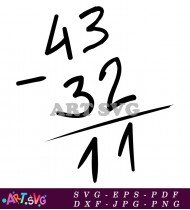 Math Subtraction Equation Drawing Clipart Image SVG