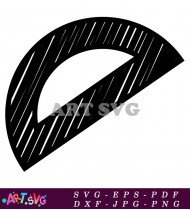 Black And White Protractor Clip Art Design SVG